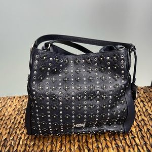 NWOT COACH Navy Daisy Studded Purse